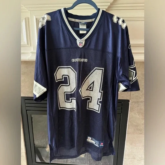 Reebok NFL On Field Jersey Dallas Cowboys Marion Barber #24 Blue Size Medium - Picture 2 of 12